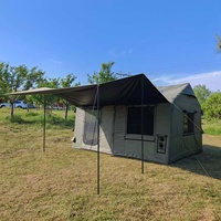Abri de camping gonflable multi-pièces à double couche 12 places, Oxford 420D, imperméable 3000 mm, pliable, quatre saisons, cloison amovible