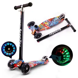 Bán Buôn In Graffiti Kids Kick Scooter Cho Trẻ Em OEM Tùy Chỉnh Giá Rẻ 3 Bánh Xe Bé Chân Scooter