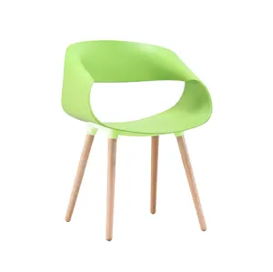 Alibaba China Suppliers New Product Scandinavian Nordic Style Plastic Seat Wood Legs Plastic Dining Bar Stool Chair