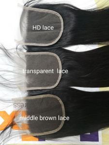 Letsfly Cierre de Encaje Transparente 10A Grado 4x4 5x5 6x6 13x4 Pre-Desplumado, Diferentes Texturas Disponibles, 100% Cabello Humano Remy - Product Image 4