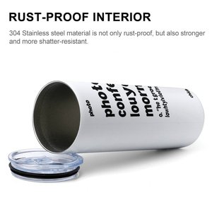 Travel Drink <b>Mug</b> 20oz Straight Car Cup <b>Double</b> <b>Wall</b> Stainless Steel Heat Cold Keep Custom Logo - Product Image 6