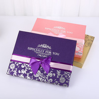 Boîtes d'emballage de chocolat personnalisées en gros les plus vendues, boîtes cadeaux de chocolat luxueuses avec couvercle et base, avec ruban