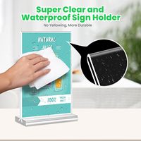Support de menu double face en acrylique transparent en forme de T pour table, idéal pour restaurant, mariage, bureau, hôtel - Vente directe usine