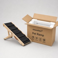 Rampe pour animaux de compagnie en bois, hauteur réglable, support en X, design pliable, surface antidérapante en tapis, poignée en cuir, 88x30cm, pour canapé pour chien