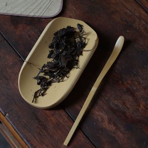 Bamboo <b>Tea</b> Scoop <b>Set</b>, Two-Piece <b>Set</b> Made entirely of Bamboo, Jade Bamboo Carving and Inlay Design, <b>Tea</b> Ceremony Accessories - Product Image 2