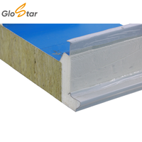 Panneau sandwich en laine de roche ignifuge GLOSTAR, plaque d'acier revêtue pour mur extérieur, atelier, entrepôt, isolation de toiture et de paroi, construction