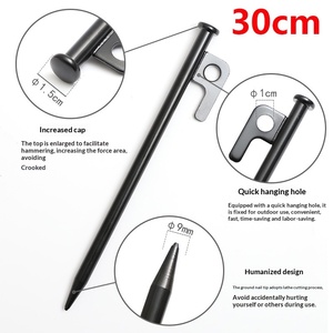Outdoor Heavy Duty Steel Tent Pegs & <b>Stakes</b> with D-Grip <b>for</b> All Seasons Camping Canopy Awning <b>Ground</b> Nails - Product Image 3