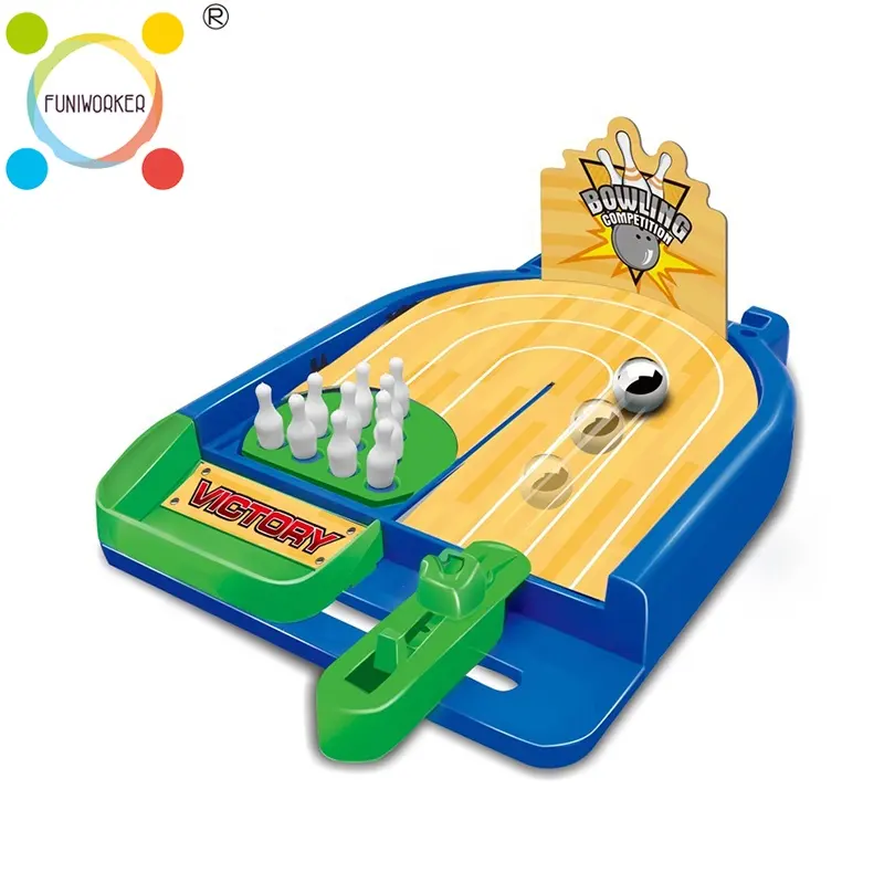 Mini gioco di bowling interattivo da tavolo per bambini in plastica per bambini