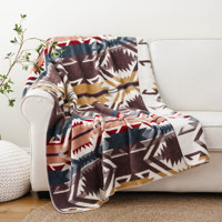 Fabricants de textiles de maison, couverture tissée Navajo réversible à motif géométrique personnalisé, style tribal, pour cadeau