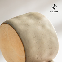 FENN Mug à Lait Rétro Japonais en Céramique Personnalisé 12oz, Fait Main Artisanal, Tasse à Café en Porcelaine Irrégulière, pour Café