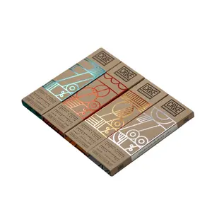 Boîte à chocolat de luxe en papier Kraft, boîte cadeau de qualité alimentaire, vente en gros, 50 pièces