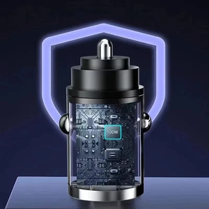 Mini chargeur de voiture USB Type C 100W, 2 ports, charge rapide pour <span class=keywords><strong>iPhone</strong></span>, Xiaomi, Huawei - QC3.0 Mini PD <span class=keywords><strong>18W</strong></span> <span class=keywords><strong>20W</strong></span> 30W Puissance de sortie - Product Image 5