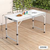 Table pliante JDZZ-11 en alliage d'aluminium, réglable en hauteur, portable, pour le camping en plein air, étanche, empilable, facile à transporter