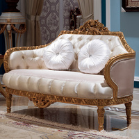 Ensemble de canapés de salon de luxe faits à la main de style français européen traditionnel, sectionnel, avec sculpture en bois massif et revêtement en tissu