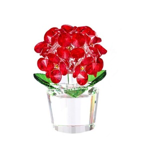 Nuevos Adornos Artísticos de Hortensias de Cristal, Suministro Directo de Fábrica de Flores Simuladas, Artesanías de Cristal para Decoración del Hogar - Product Image 5