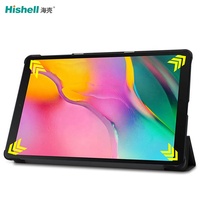 Étui de tablette en cuir PU antichoc triple pli doublure en microfibre magnétique multicolore housse de tablette pour Samsung Galaxy Tab S5E