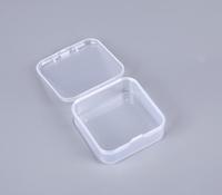 Boîte de rangement carrée transparente en plastique PP TIMO avec fermeture à clip, option de logo personnalisé, pour le rangement de bijoux ou de concentrés