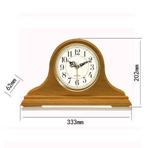Beech Wood Desktop Clock Quartz Movement Natural Color Geometric Shape Study Room Decor - Product Image 2