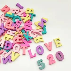 100 pezzi colori caramelle lettere dell'alfabeto in legno misto per Scrapbooking fai da te artigianato festa di nozze decorazione della casa numeri di legno