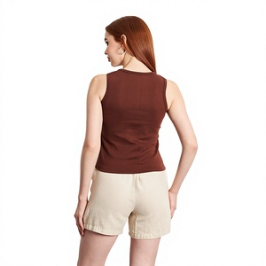 Top Corto de Mujer, Moderno, Sin Mangas, Estilo Urbano, Casual, Ajustado, Deportivo, para Gimnasio - Product Image 4