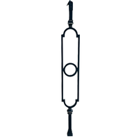 Balustres et meneaux en fer forgé pour extérieur, noirs thermolaqués, durables et personnalisables, en acier pour escaliers et rampes