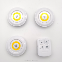 Vente en gros de lampes télécommandées sans fil Mini COB LED tactile Cuisine Chambre à coucher Escalier Placard Veilleuses à LED