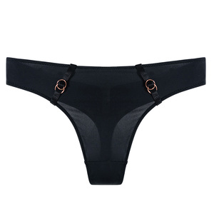 Pantaloni a T-Pants europei Sexy da <span class=keywords><strong>donna</strong></span> a vita bassa <span class=keywords><strong>rosso</strong></span> transfrontaliero biancheria intima decorativa in metallo anno zodiacale lavorato a maglia perizoma - Product Image 5