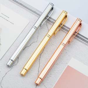 Stylo de luxe plaqué or de haute qualité, en acier inoxydable, conçu comme cadeau, stylo à bille en métal pour les affaires - Product Image 1