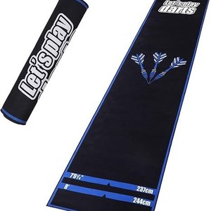 Let's Play Darts Printed Rectangular Mat 237cm x 8" Non-Slip Rubber Backing Home Use - Product Image 1