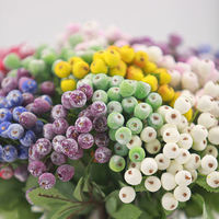 Bouquet de fleurs artificielles miniatures de myrtilles givrées en gros pour la décoration intérieure, accessoires de photographie et présentation en cuisine