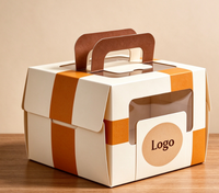 Boîte à gâteaux pour pâtisseries, boîte en papier biodégradable de qualité alimentaire avec poignée et fenêtre pour la pâtisserie maison
