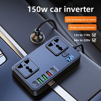 Nouvel onduleur de puissance multifonctionnel pour voiture 150W, convertisseur avec prise de type PD, chargeur rapide pour téléphones mobiles