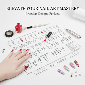 Tapete Profesional de Silicona <span class=keywords><strong>para</strong></span> Práctica de Arte de Uñas - Almohadilla de Práctica Multipatrón con Zonas de Mezcla y Escalas de Medición <span class=keywords><strong>para</strong></span> Manicuristas - Product Image 5