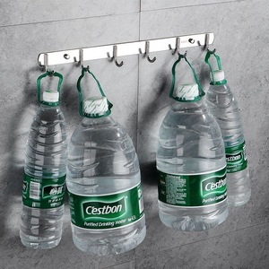 Crochets muraux en acier inoxydable avec plusieurs patères pour le rangement de la cuisine et de la salle de bain, aucun perçage requis - Product Image 1