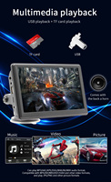 Reproductor Multimedia para Auto BQCC de 7 Pulgadas con CarPlay Inalámbrico y Android Auto, Monitor para Auto TN de 1080P, Cámara Trasera, Espejo, Bluetooth, USB, FM, DVR, Amplificador para Autos y Camionetas