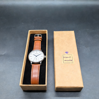 Boîte à bijoux haut de gamme en kraft couleur naturelle, simple et élégante, avec couvercle et base, pour collier, montre, bracelet, boucles d'oreilles, taille personnalisée