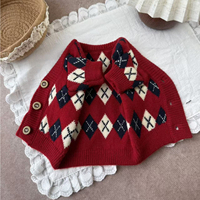 Festlicher Haustier-Winterpullover mit Schneeflocken-Rentier-Muster, Gestrickte Hundebekleidung, Rot, Warm, Weich, für Weihnachtsfeiern und Fotografie, OEM