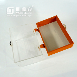 Custom clear Acrylic Gift Empty Box Transparent Hand <b>Bag</b> <b>Bridesmaid</b> Gift Box for Display Only - Product Image 3