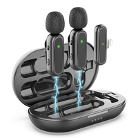 Microphone Lavalier sans fil K61 original 2.4G réduction du bruit enregistrement vidéo Mini micro avec boîtier de charge pour IOS Android