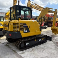 KOMATSU PC56 mini-pelle sur chenilles de 5 tonnes 6 tonnes d'occasion du Japon d'occasion machines de construction pelleteuse de jardin à vendre