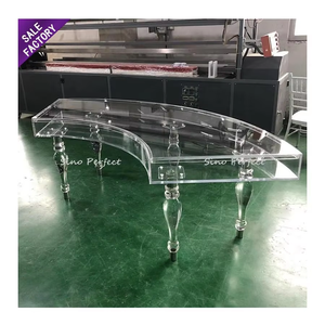 Mesa de Acrílico Transparente para Banquetes y Eventos, en Forma de Arco, de Cristal Transparente, para Bodas, Precio de Mayoreo - Product Image 1