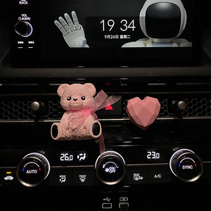 Moderne Auto Klimaanlage Parfüm Diffusor Rosa Bogen Herz Bär Cartoon Stein Dekoration Kunststoff Luft Aroma therapie Erfrischer - Product Image 2
