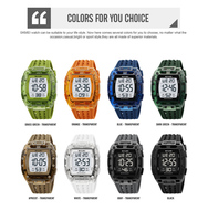 Heißer SKMEI 2816 Transparenter Digitaluhr 50M Wasserdicht Chrono Alarm EL-Licht Transparentes Rot Großhandel Trendiges Sportliches Design