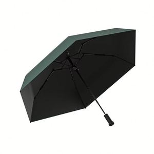 Parapluie pliable 5 plis avec poignée dissimulée, format de poche, protection UPF 50+, couleurs Morandi, avec boucle de maintien au doigt, pour la pluie ou le soleil - Product Image 4