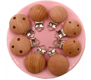 Legno naturale ciuccio supporto Clip <span class=keywords><strong>con</strong></span> perline lucidato catenina per il bambino sublimazione pulsante in legno - Product Image 4