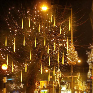 Warm White HOME <strong>LED</strong> Meteor Shower Rain 30cm 8 <strong>Tubes</strong> <strong>Led</strong> Outdoor Waterproof Garden <strong>Snow</strong> <strong>Falling</strong> Raindrop Lights - Product Image 2