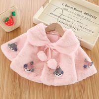 Manteau cape en fausse fourrure pour filles, chaud pour l'hiver, vêtements d'extérieur pour enfants, manches longues, style princesse pour l'automne et l'hiver