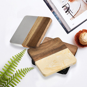 Accesorios de Cocina, Salvamanteles de Madera con Diseño de Mármol, Posavasos Cuadrado de Madera para Té y Café - Product Image 3