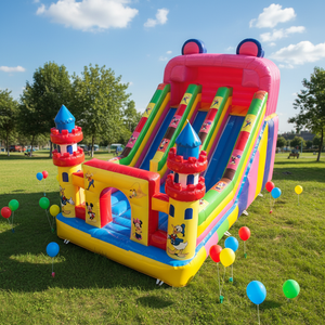 Châteaux gonflables d'extérieur, animaux <span class=keywords><strong>de</strong></span> la forêt, nouveau design, matériau PVC écologique, capacité 5 personnes, petite maison gonflable - Product Image 2