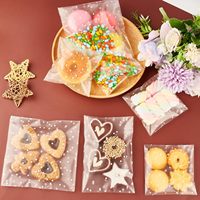 Sacs à Biscuits Auto-Adhésifs, Sacs Cellophane en Plastique Transparent pour Bonbons, Pâtisseries, Emballage Cadeau, Fête de Noël
